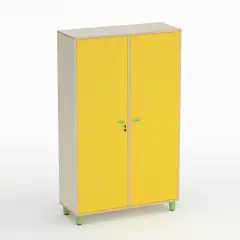 Mobile Scuola Infanzia Onda a 2 Ante Altezza 174 cm. Giallo - Conforme CAM