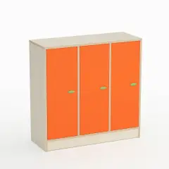 Mobile Scuola Infanzia Spogliatoio Forma con Ante Arancio - Conforme CAM