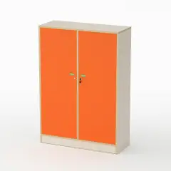 Mobile Scuola Infanzia Forma con Ante Altezza 150 cm. Arancio - Conforme CAM