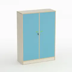 Mobile Scuola Infanzia Forma con Ante e Appendiabiti Blu Orizzonte - Conforme CAM