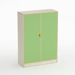 Mobile Scuola Infanzia Forma con Ante e Appendiabiti Verde - Conforme CAM