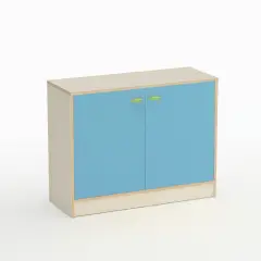 Mobile Scuola Infanzia Forma con Ante Altezza 75 cm. Blu orizzonte - Conforme CAM