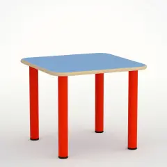 Tavolo Scuola Infanzia Top Quadrato Misura 2 Blu Orizzonte