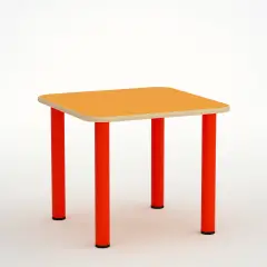 Tavolo Scuola Infanzia Top Quadrato Misura 2 Arancio