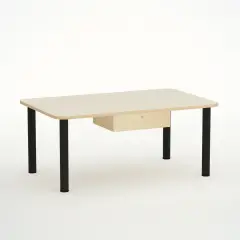 Cattedra Scuola Infanzia Top Glicine con Cassetto e Gambe Nere