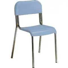 Sedia Infanzia Sara, Struttura Cromata, Seduta H 34 Cm. Azzurro Per Ambienti Scolastici