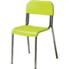 Sedia Infanzia Sara, Struttura Cromata, Seduta H 34 Cm. Verde  Per Ambienti Scolastici