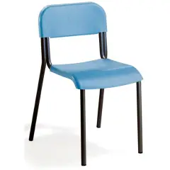 Sedia Impilabile Sara, Struttura Nera, Seduta H 42 Cm. Azzurro Per Ambienti Scolastici