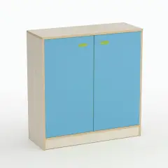 Mobile Scuola Infanzia Forma con 2 Ante Altezza 110 cm. Blu Orizzonte - Conforme CAM