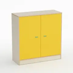 Mobile Scuola Infanzia Forma con 2 Ante Altezza 110 cm. Giallo - Conforme CAM