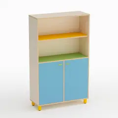 Mobile Scuola Infanzia Onda con 2 Ante Basse Blu Orizzonte - Conforme CAM