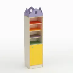 Mobile Scuola Infanzia Forma Colonna con Anta Apertura a Destra Giallo - Conforme CAM