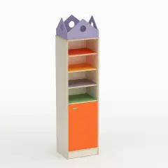 Mobile Scuola Infanzia Forma Colonna con Anta Apertura a Destra Arancio - Conforme CAM