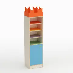 Mobile Scuola Infanzia Forma Colonna con Anta Apertura a Sinistra Blu Orizzonte - Conforme CAM