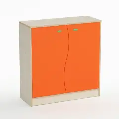 Mobile Scuola Infanzia Forma con Ante ad Onda Arancio - Conforme CAM