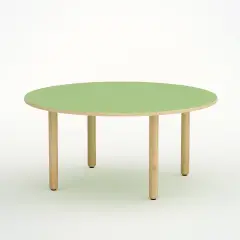 Tavolo Onda Circolare H 55 Cm - Misura 3 - Verde  Per La Scuola Primaria - Conforme CAM