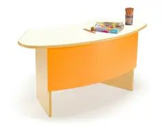 Cattedra Scuola Onda con Paratia Curva e Piano Magnolia