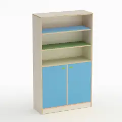 Mobile Scuola Infanzia Forma Armadio 2 Ante Basse Blu Orizzonte - Conforme CAM