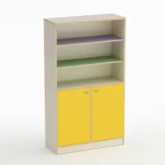 Mobile Scuola Infanzia Forma Armadio 2 Ante Basse Giallo - Conforme CAM