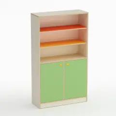 Mobile Scuola Infanzia Forma Armadio 2 Ante Basse Verde - Conforme CAM