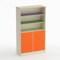 Mobile Scuola Infanzia Forma Armadio 2 Ante Basse Arancio - Conforme CAM