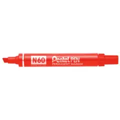 Marcatore Permanente con Punta Scalpello Pentel Marker N60 Rosso