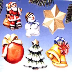 Stampo per Colata – Soggetti Natalizi 2 (6 soggetti) 5,5 cm per Ceramica, Cera e Sapone