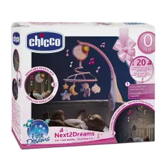 Chicco First Dreams Next2Dreams Mobile Rosa – Giostrina Musicale per Culla