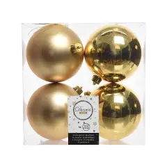 Box 4 Sfere di Natale - Diametro 10 cm - Light Gold