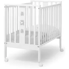 Molly Mini Lettino Bianco Erbesi – Lettino da Viaggio con Rivestimento Grigia