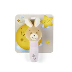 Babycare Coniglietta Sonaglino 16 cm - Giocattolo Sensoriale per Neonati