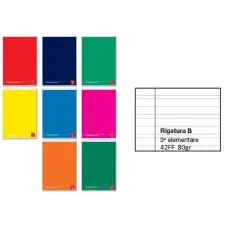Quaderno Maxi Pigna Colours – 80 g, 42 Pagine, Rigatura B (Classe 3ª Primaria)