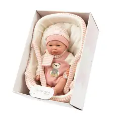 Arias Bebè in Culla con Abitino Rosa 40 cm – Bambolotto Realistico con Pianto