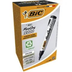 Set di 12 Marcatore Bic Marking 2000 - Punta Tonda - Nero - ECOlutions