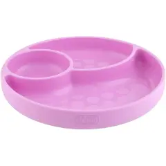 Piatto Silicone Con Ventosa Rosa