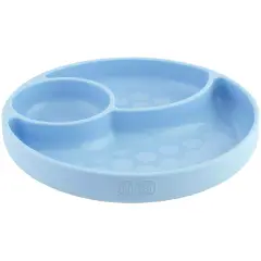 Piatto Silicone Con Ventosa Blu
