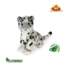 Peluche Leopardo delle Nevi Seduto 30 cm – Eco-Friendly