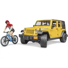 Jeep Wrangler Rubicon Unlimited Bruder con Mountain Bike e Ciclista bworld – Scala 1:16