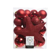 Box 33 Sfere Diametro 8 cm. Christmas Red