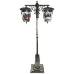 Lanterna Snowing Doppia Nero Argento Led Adattatore Incluso