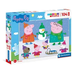 Puzzle 104 Pezzi Maxi Peppa Pig – Clementoni Supercolor – Puzzle Bambini
