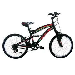 Bicicletta 20" Full Suspention Nero Rosso