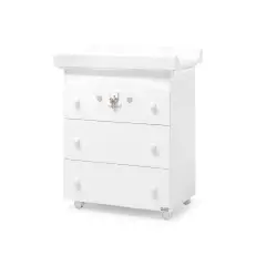 Tatino Bagnetto Erbesi Bianco Tortora – Cassettiera con Fasciatoio e Vaschetta Anatomica