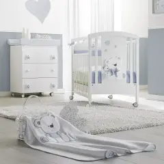 Tato Bagnetto Erbesi Bianco Celeste – Cassettiera con Fasciatoio e Vaschetta Anatomica