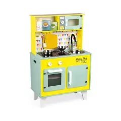 Grande Cucina Happy Day in Legno – Cucina Giocattolo con Accessori e Luci LED