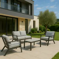 Harley Set Salotto da Giardino Coffee Bizzotto – Completo di Cuscini