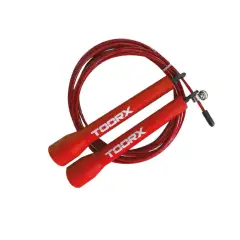 Corda da Salto Veloce TOORX in Acciaio – Manopole Ergonomiche Rosse