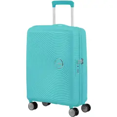 American Tourister Trolley Bagaglio a Mano Soundbox Spinner 55/20 Tsa Exp 4 Ruote Poolside Blue