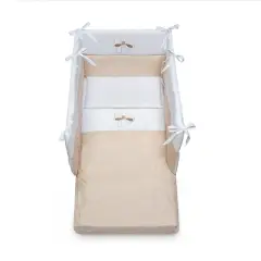 FIOCCO COMPLETO TESSILE 5 PEZZI  BIANCO AVANA