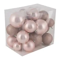 Box 26 Sfere di Natale - Diametro 6, 8 e 10 cm - Blush Pink